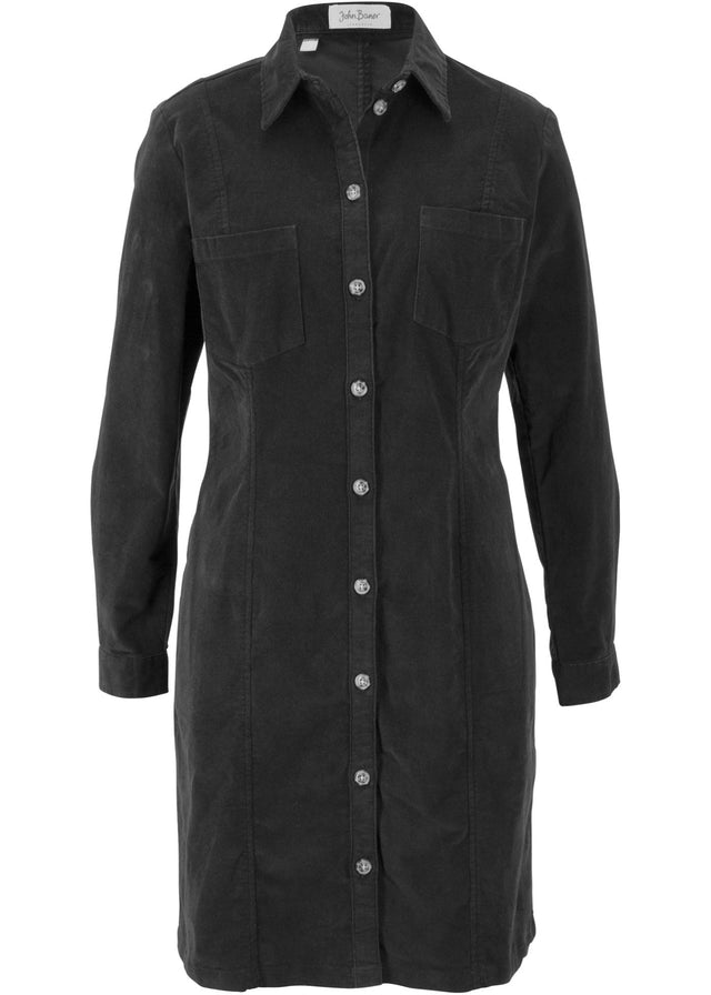 Srajčna obleka iz stretch žameta