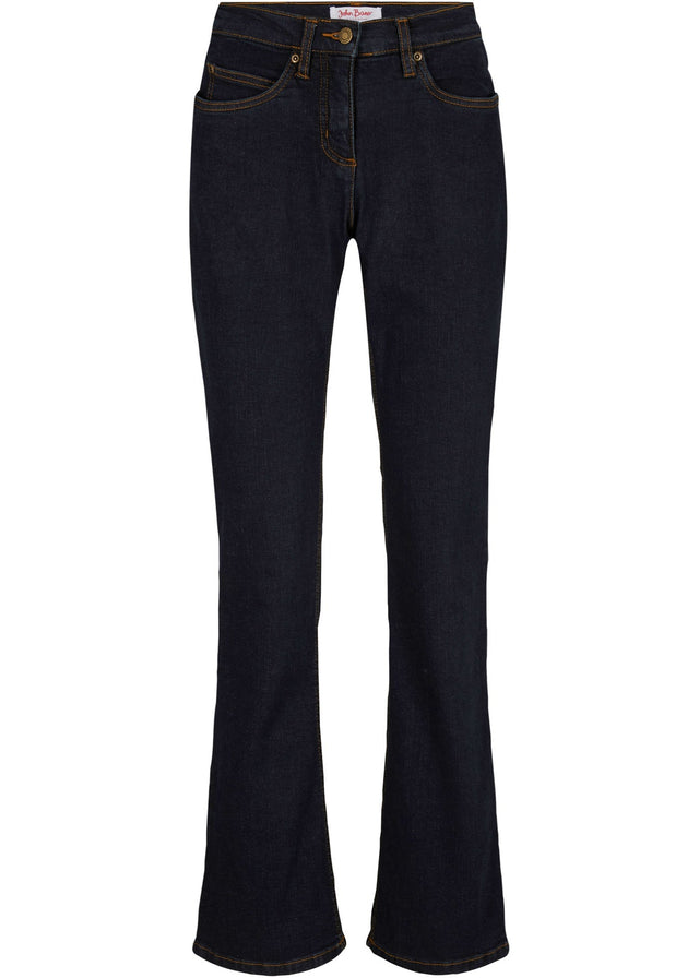 Boot-cut kavbojke z visokim pasom in stretch materialom