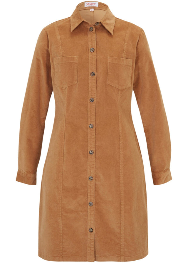 Srajčna obleka iz stretch žameta