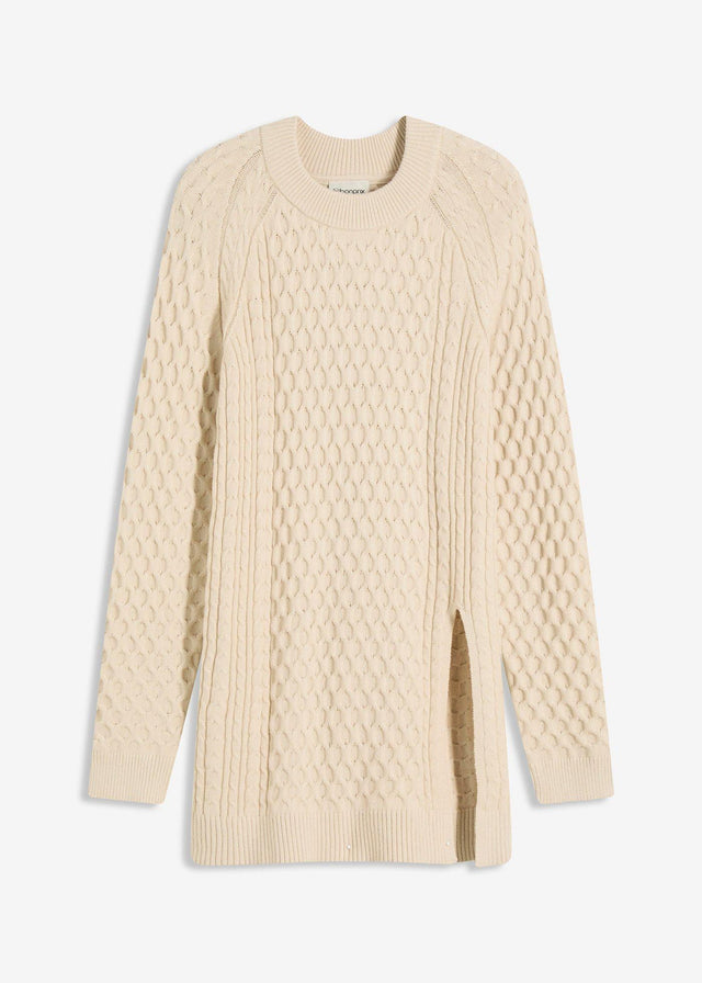 Dolg pulover iz padajoče viskozne mešanice