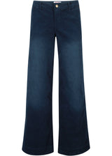 Stretch hlače iz žameta v širokem kroju