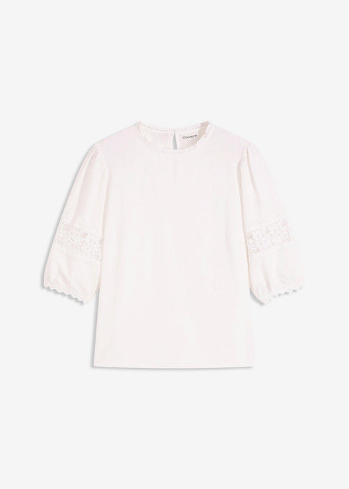 Bluza s kratkimi rokavi z deležem lanu