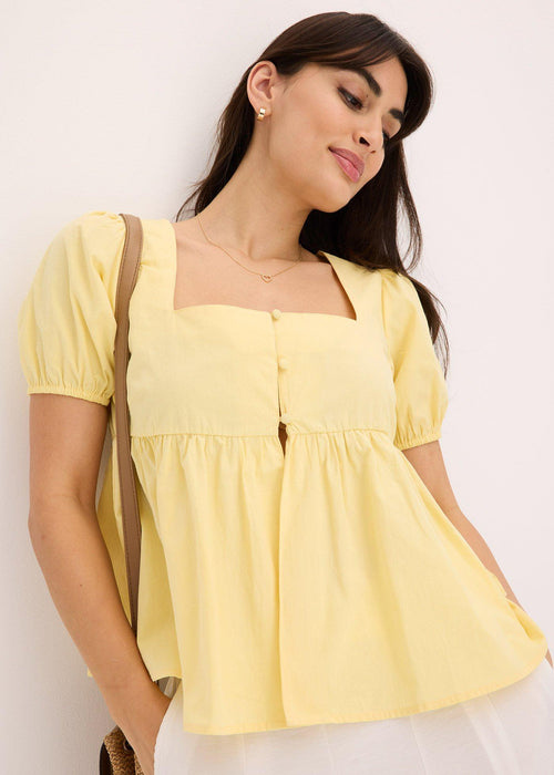 Bluza z balonastimi rokavi in gumbi