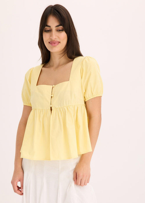 Bluza z balonastimi rokavi in gumbi