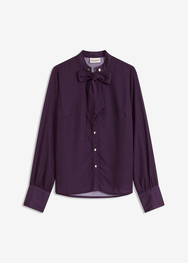 Bluza iz šifona s snemljivo pentljo