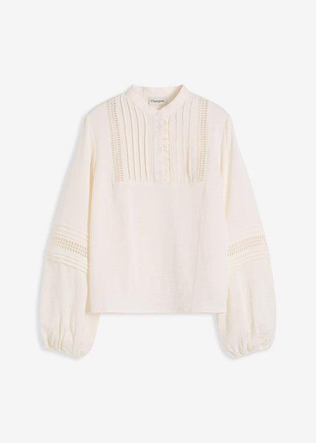 Ohlapna bluza z okraskom