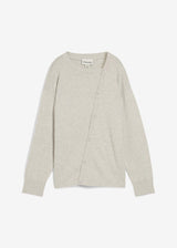 Fino pleten pulover z asimetrično letvijo za zapenjanje z gumbi