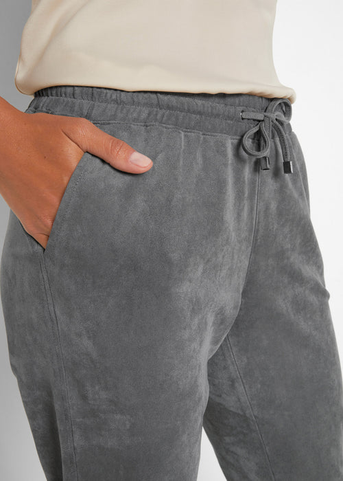 Udobne hlače iz umetnega velurnega usnja